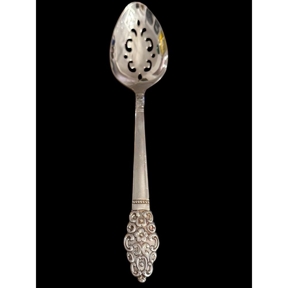 Vtg ONEIDA Portobello Stainless Pierced Tablespoon Serving Spoon Discontinued